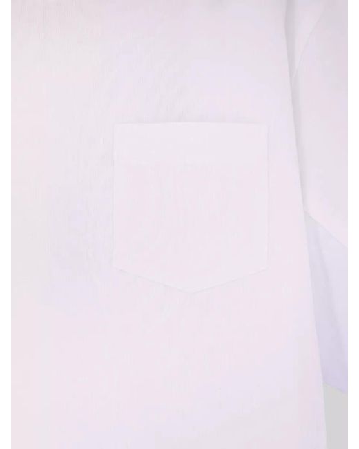 Sacai White Crew Neck Cotton T-Shirt Chest Pocket for men