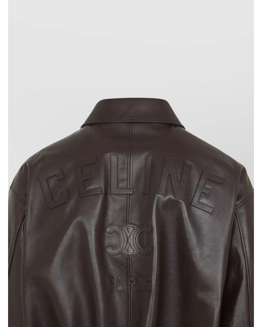 Céline Black Collar Jacket Ribbed Cuffs Side Pockets for men