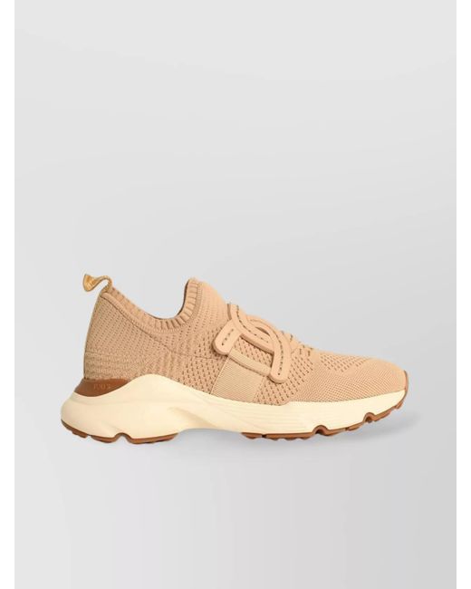 Tod's Natural Technical Knit Low-Top Sneakers