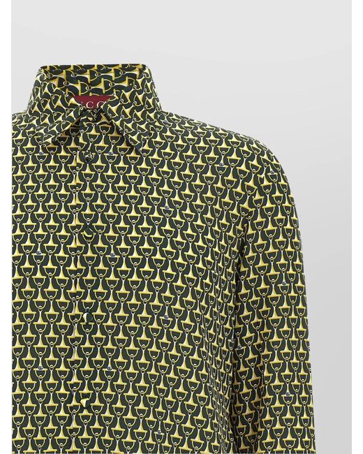 Gucci Green Silk Shirt for men