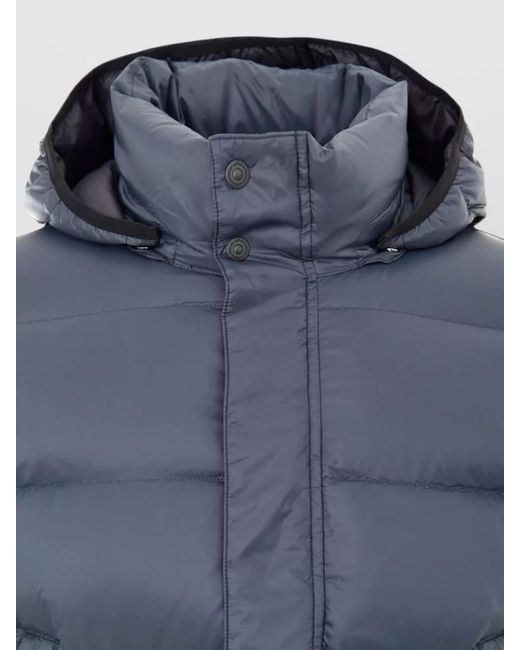 Moose Knuckles Blue Nylon Puffer Coat for men