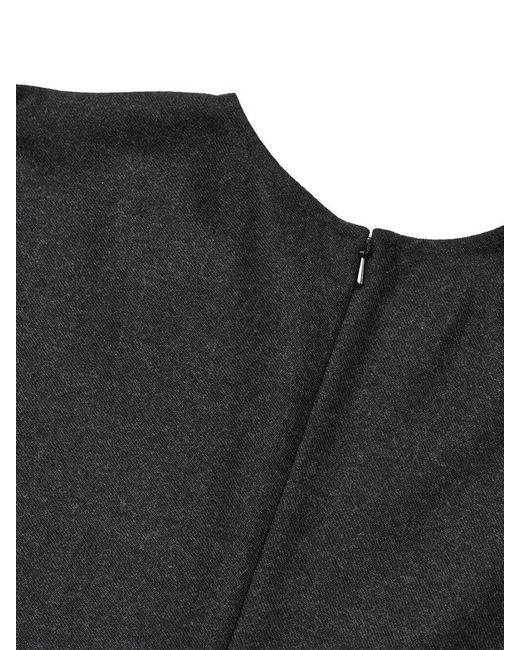 Victoria Beckham Black Wool Midi Dress Dolman Sleeves Detailing