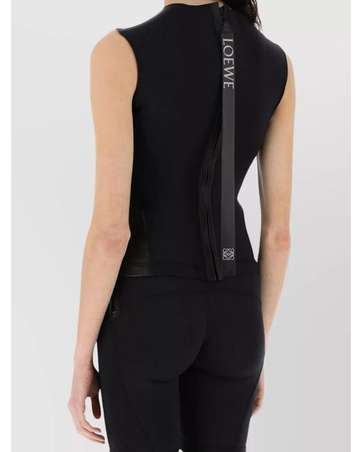 Loewe Black Lamb Leather Crew-Neck Top