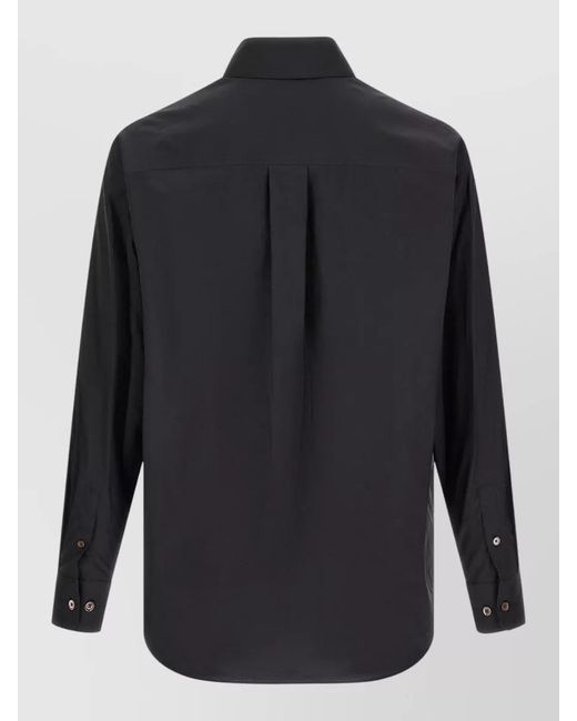Lemaire Blue Silk Cotton Shirt Button Down Collar for men