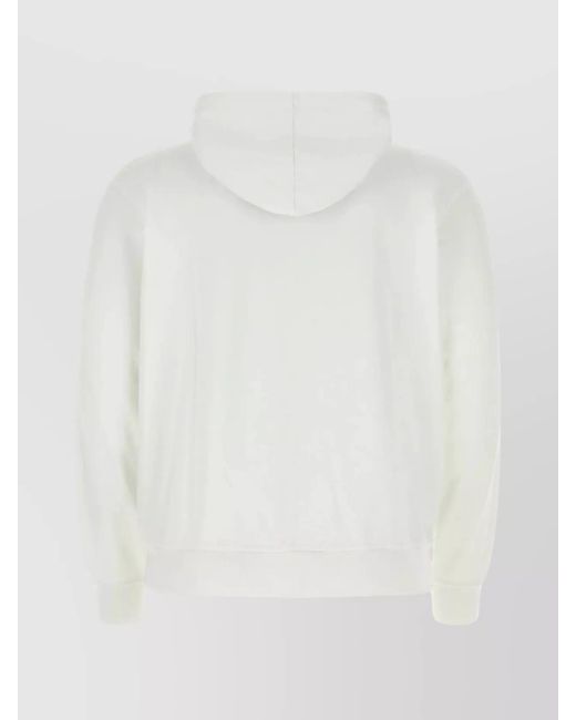 DSquared² White Cotton Logo Print Hooded Sweatshirt for men