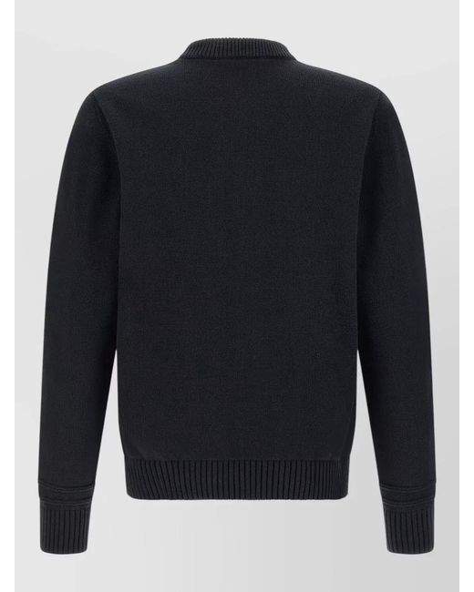 Gucci Blue Intarsia Logo Crew Neck Knit Sweater for men