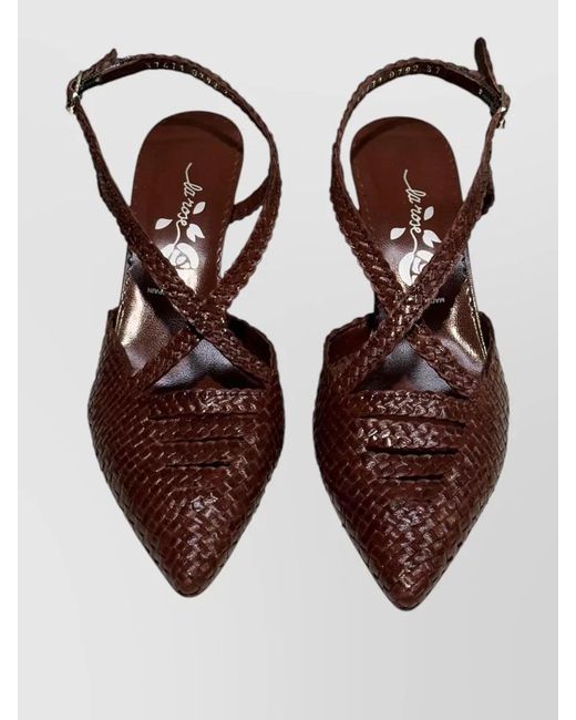 LA ROSE Brown Moritz Pumps Buckle Detail Pointed Toe