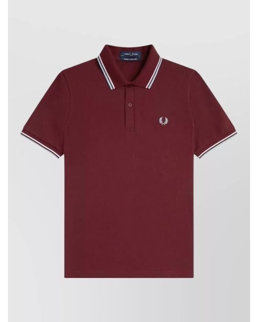 Fred Perry Red Cotton Polo Shirt for men