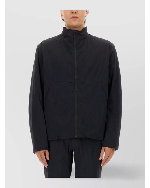 Veilance Blue Lightweight High Collar Long Sleeve Jacket for men