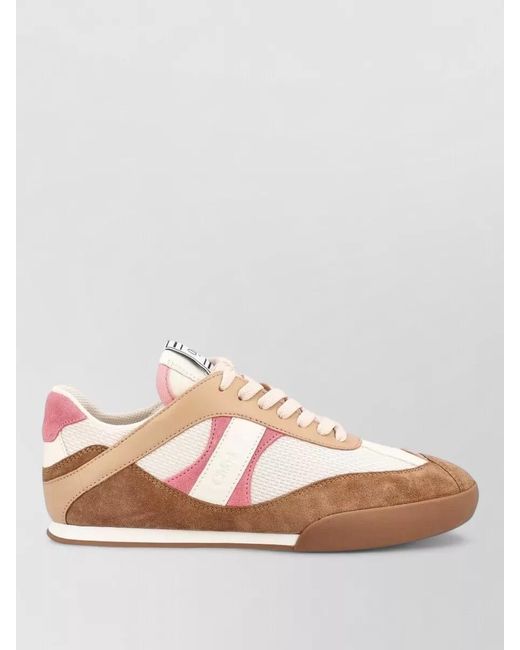 Chloé Pink Mesh Low-Top Sneakers