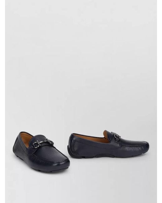 Ferragamo Multicolor Loafers Gancini Ornament Leather Boat Shoes for men