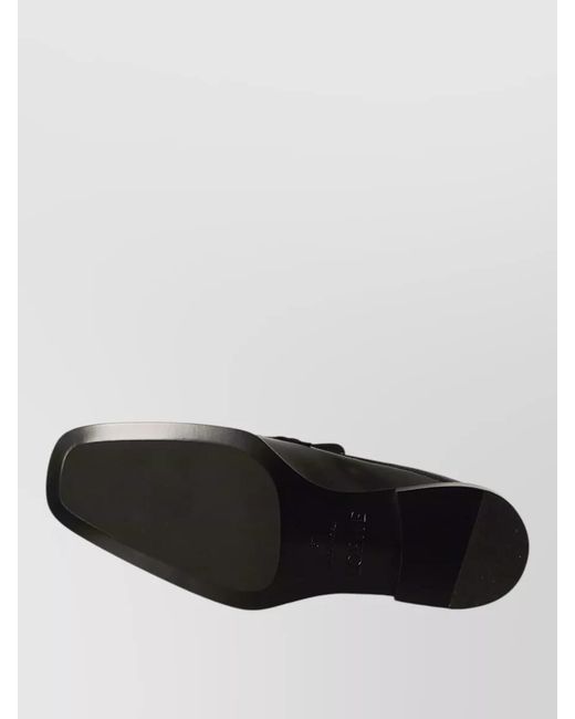 Loewe Black Mule Loafers Chain Spiral Detail Leather