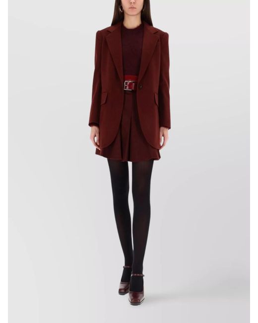 Max Mara Red Camel Hair Single Breasted Coat