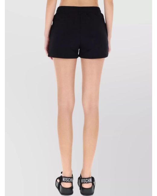 Moschino Black Teddy Print Cotton Shorts
