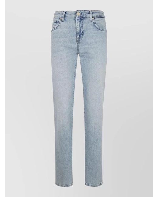 7 For All Mankind Blue Calie Straight Leg Denim Five Pocket Trousers