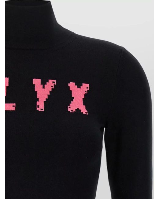 1017 ALYX 9SM Black High Neck Logo Graphic Slim Sweater