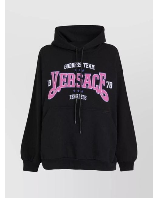 Versace Black Cotton Hoodie Sweatshirt