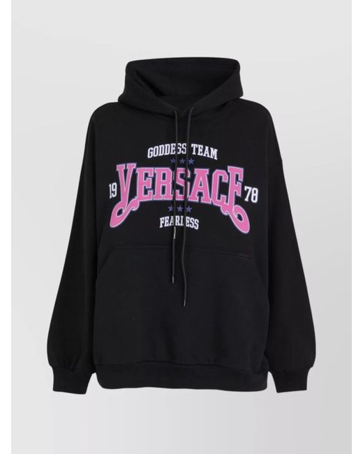 Versace Black Cotton Hoodie Sweatshirt
