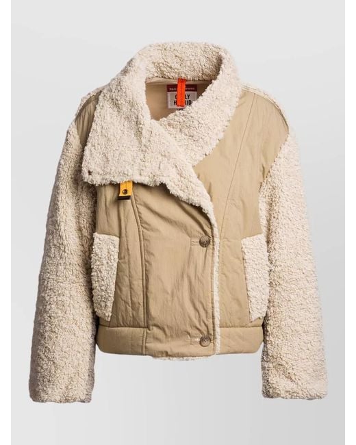 Parajumpers Natural Kaede Cropped Fleece Bomber High Collar