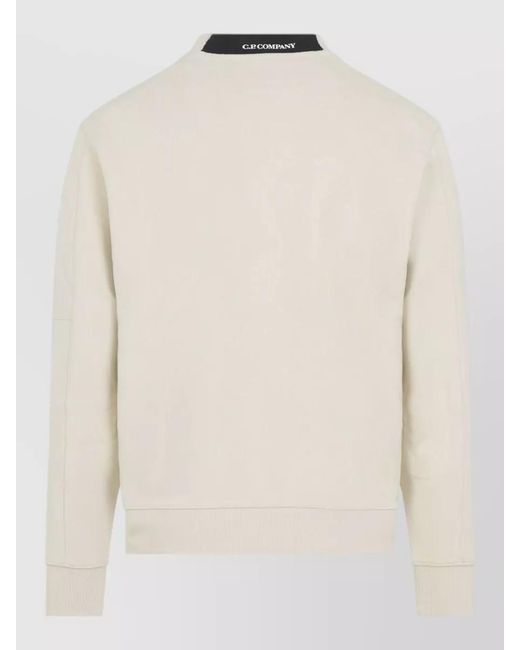 C P Company Natural Cotton Sweatshirt Lens Sleeve Pocket for men