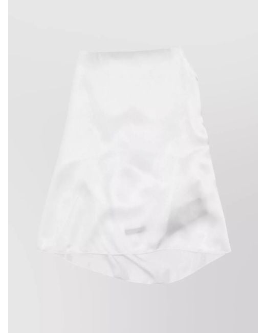 Ann Demeulemeester White Silk Satin Sleeveless Blouse