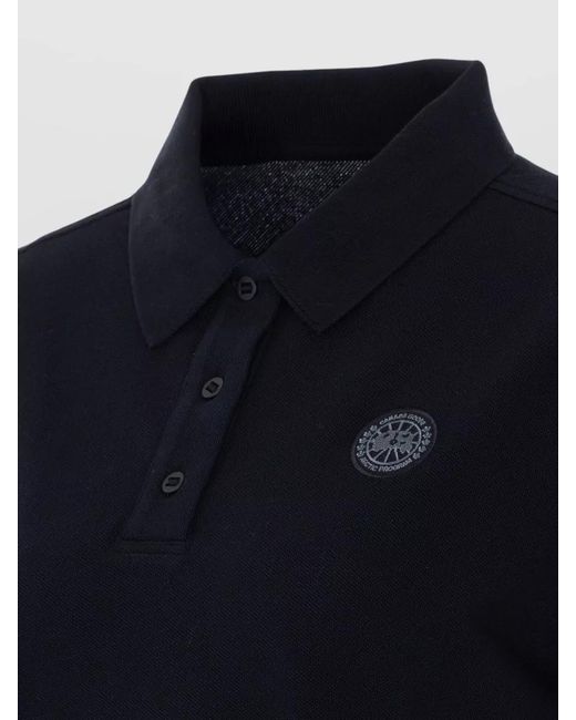 Canada Goose Blue Cotton Short-Sleeve Polo Shirt