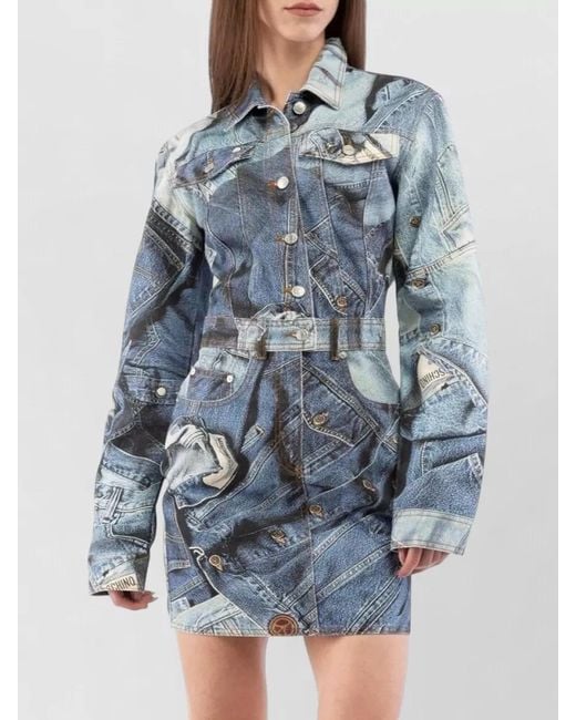 Moschino Blue Denim Casual Dress