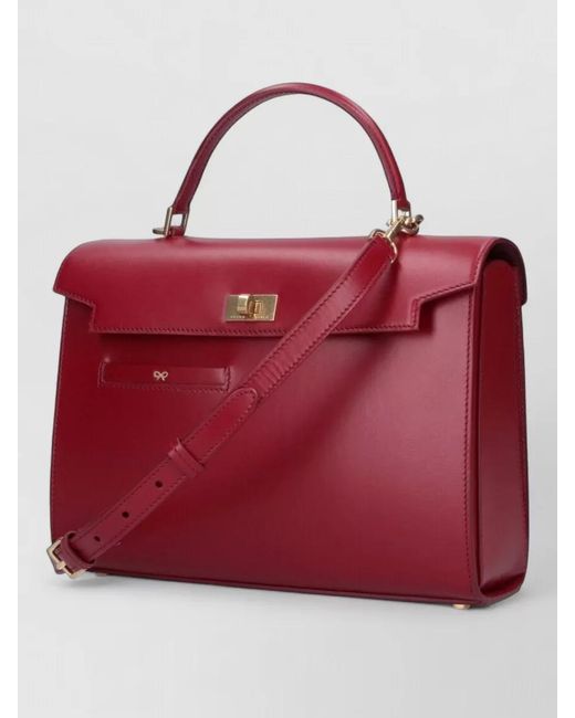 Anya Hindmarch Red Chubby Leather Shoulder Bag