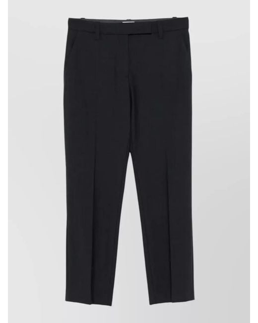 Brunello Cucinelli Blue Wool Tailored Trousers High Waist Slim Fit