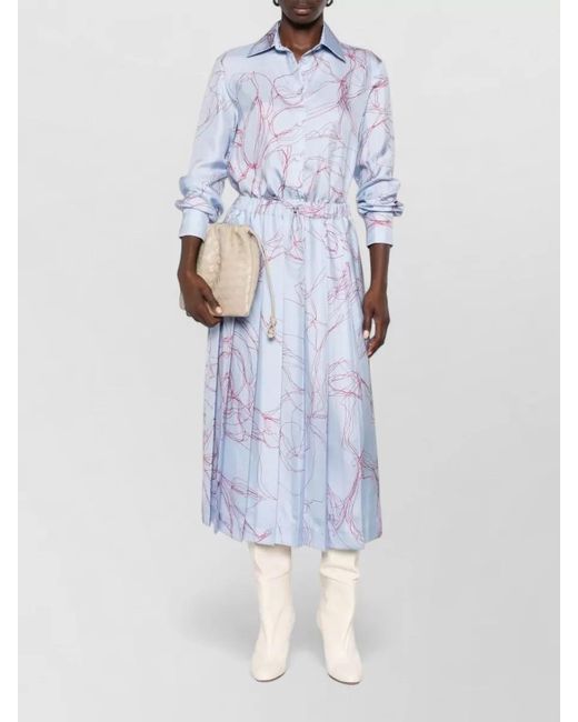 Fabiana Filippi Blue Silk Midi Dress