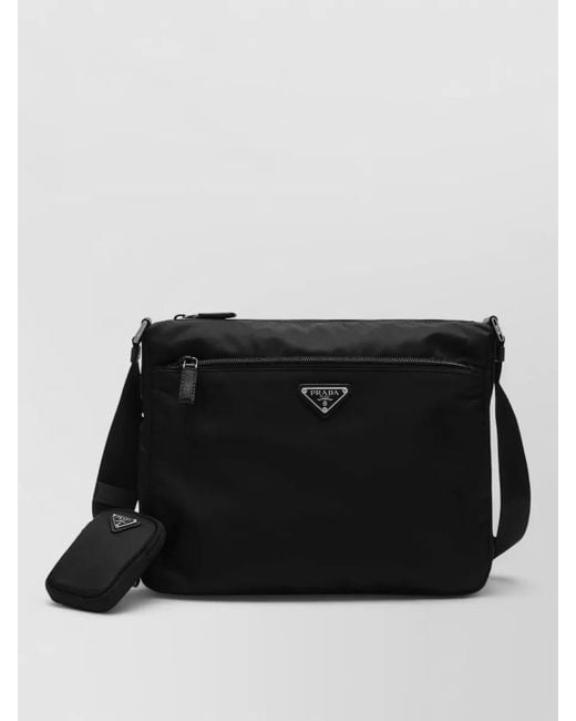 Prada Black Cross Body Bag Adjustable Strap Detachable Pouch