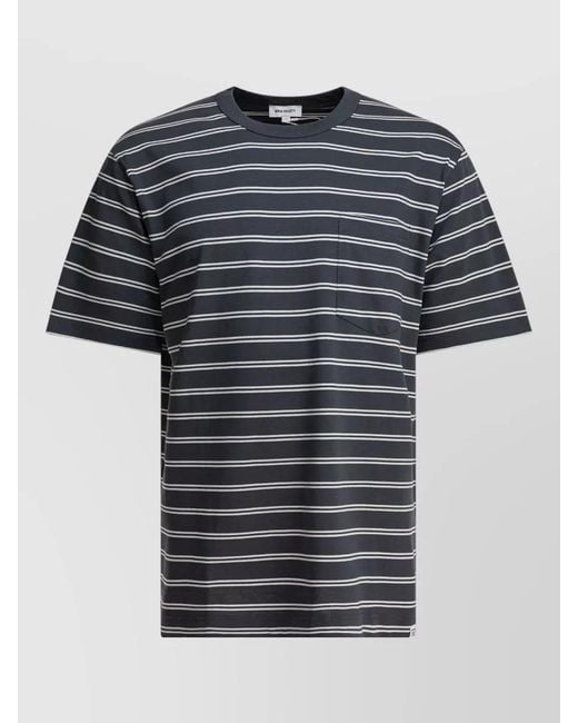 Norse Projects Black Holger Striped Crew Neck Pocket T Shirt for men
