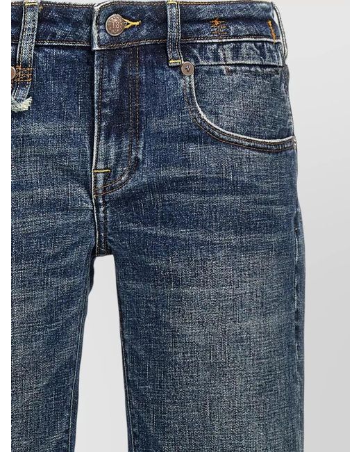 R13 Blue Boy Flare Jeans Belt Loops Five Pockets