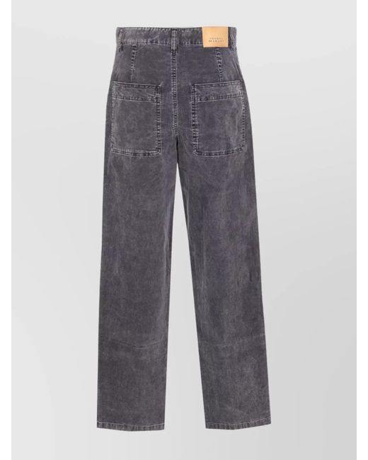 Isabel Marant Gray Ribbed Velvet Tapered Trousers