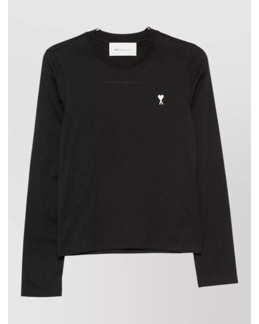 AMI Black Ami De Coeur Cotton Long Sleeve T-Shirt