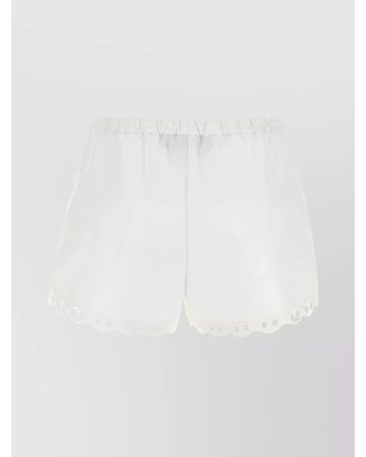 Gucci White Cotton Poplin Shorts
