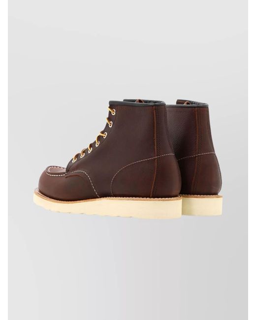 Red Wing Brown Leather Lace-Up Ankle Boots for men