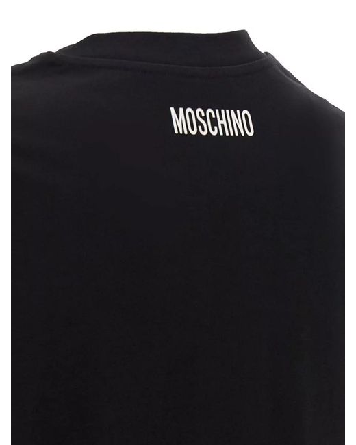 Moschino Black Smiley Logo Crew Neck Graphic T Shirt for men
