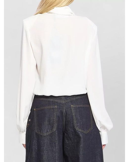 FEDERICA TOSI White Silk Wrap Blouse