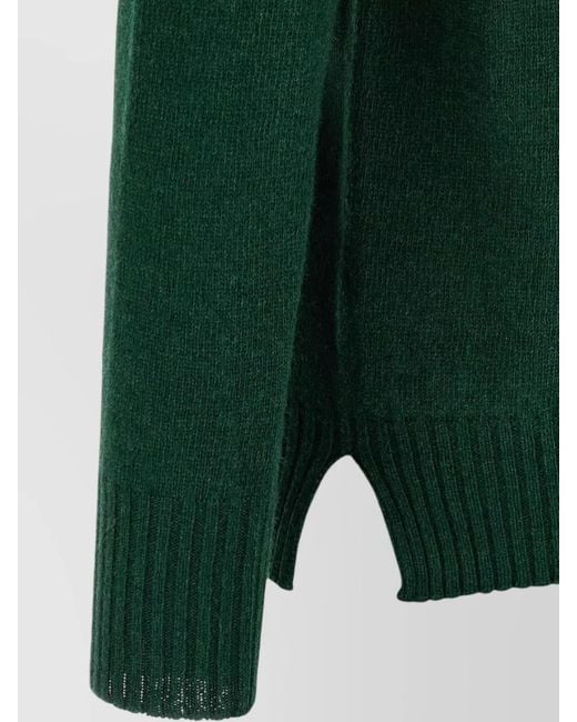 Ma'ry'ya Green Cashmere Wool Crew-Neck Jumper for men