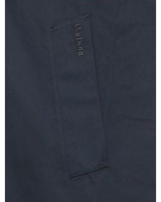 Barbour Blue Jacket Collar Neckline Long Sleeves Waterproof for men