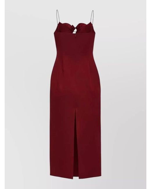 Magda Butrym Red Beach Dress Midi Bodycon Floral Ruffled