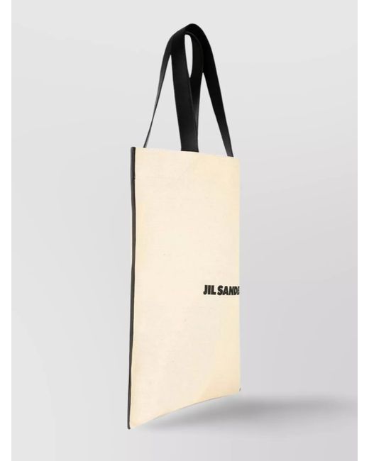 Jil Sander Natural Canvas Logo-Print Tote Bag for men