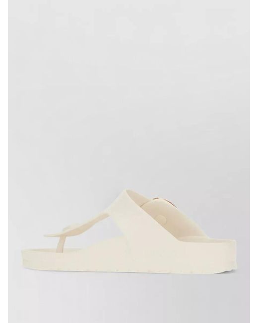 Birkenstock Natural Slide Sandals Flat Sole Large Buckle