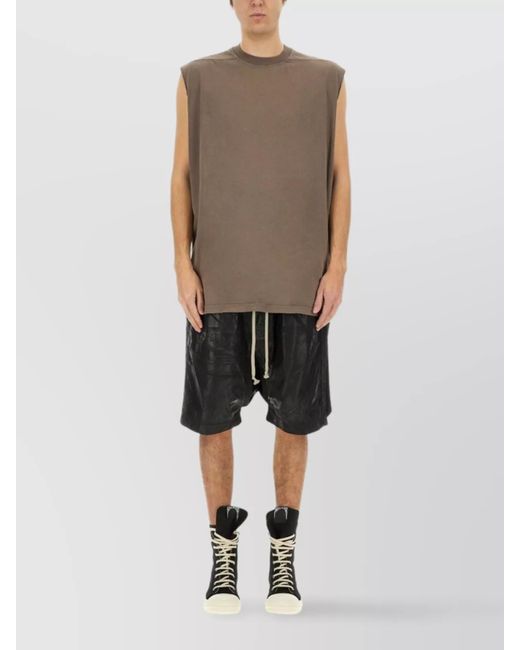 Rick Owens Natural Drawstring Knee Length Shorts for men