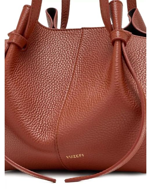 Yuzefi White Mochi Leather Tote Bag