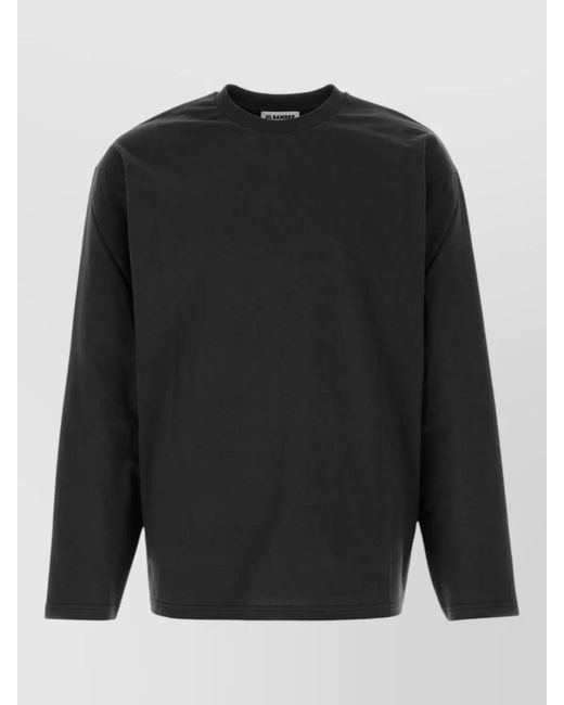 Jil Sander Black Cotton Long Sleeve Crew Neck T-Shirt for men