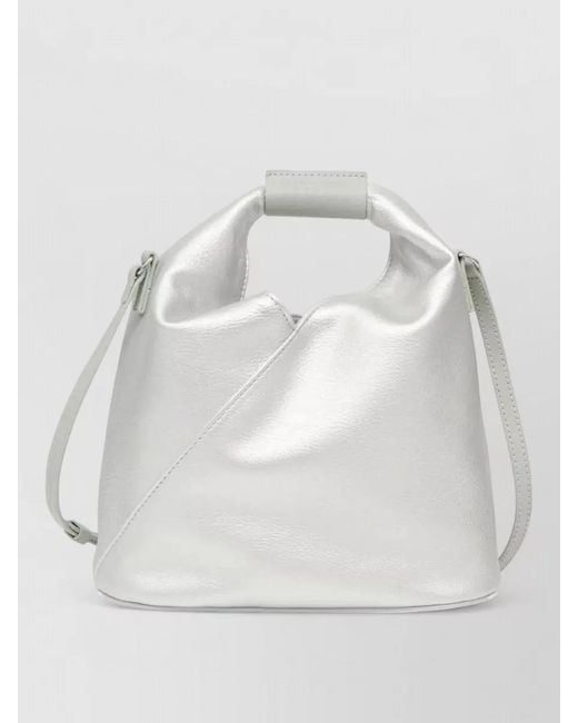 MM6 by Maison Margiela Gray Japanese Leather Bucket Shoulder Bag