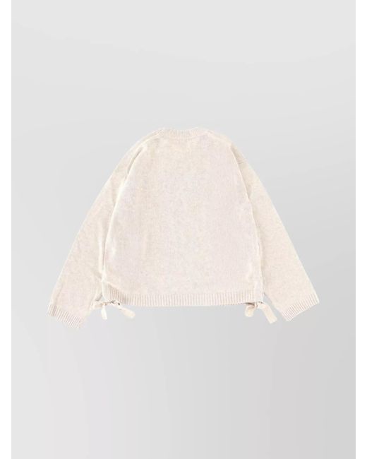 Ganni Natural Oversized Logo Knit Jumper