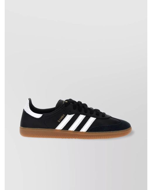 Adidas Originals Black Leather Samba Decon Low-Top Sneakers for men